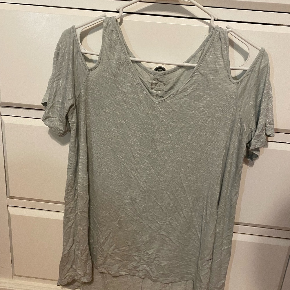 Light Blue Maurices Cold Shoulder Shirt